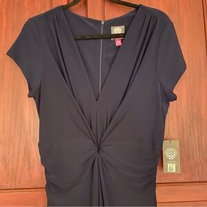 Vince Camuto Blue Cap Sleeve Ruched Jumpsuit